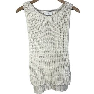 Allude Knitted Vest Sweater Top Size XS Color White